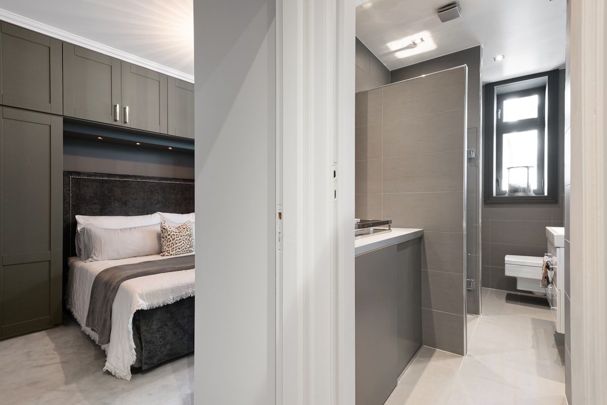 A bathroom with a bed and a sink related to Experience Shopping Bliss at Bed Bath and Beyond St Louis
