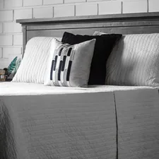 a bed with pillows related to California King Coverlet