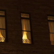 a brick building with windows related to Valances for Windows Ideas