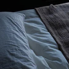 a close up of a bed with two pillows related to Cozy Up with Primitive Bedding Coverlets