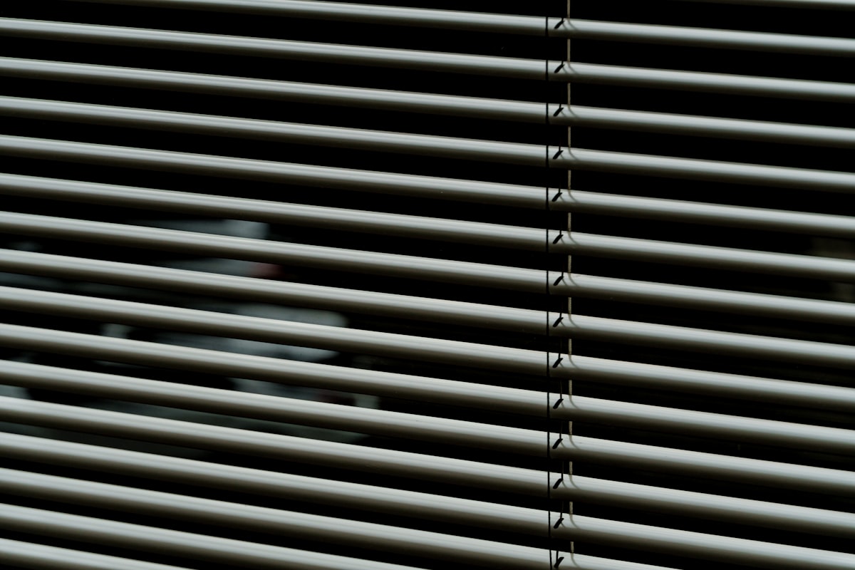 a close up of a window related to Mini Blind Valance