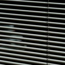a close up of a window related to Mini Blind Valance