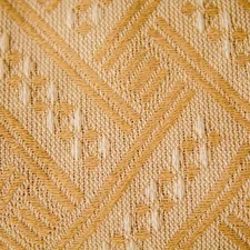 a close up view of a knitted blanket related to Antique Woven Coverlets