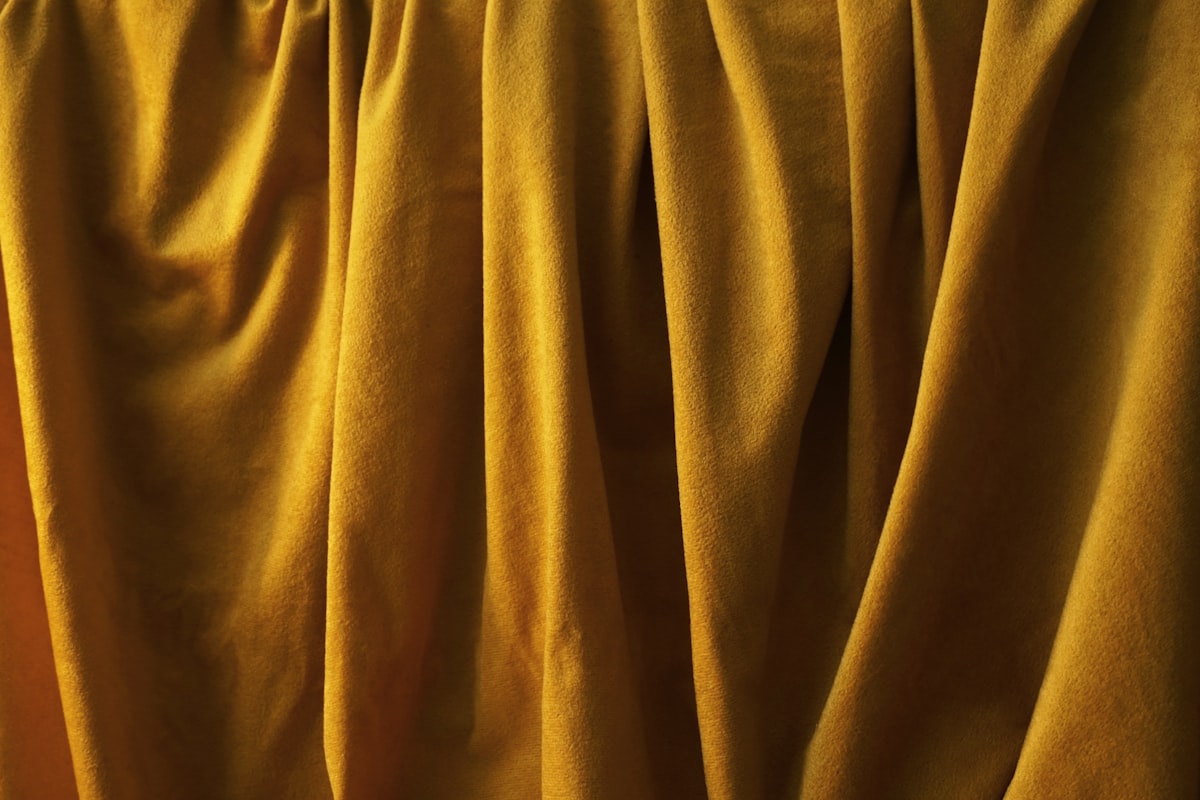 a close up view of a yellow curtain related to Yellow Valence Curtains