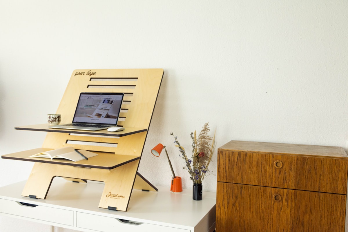 a desk with a computer on top of it related to Ultimate Guide to Sideboard TV Stands