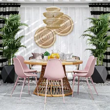 a dining room with black and white striped curtains related to Elevate Your Room with Striped Valance Curtains