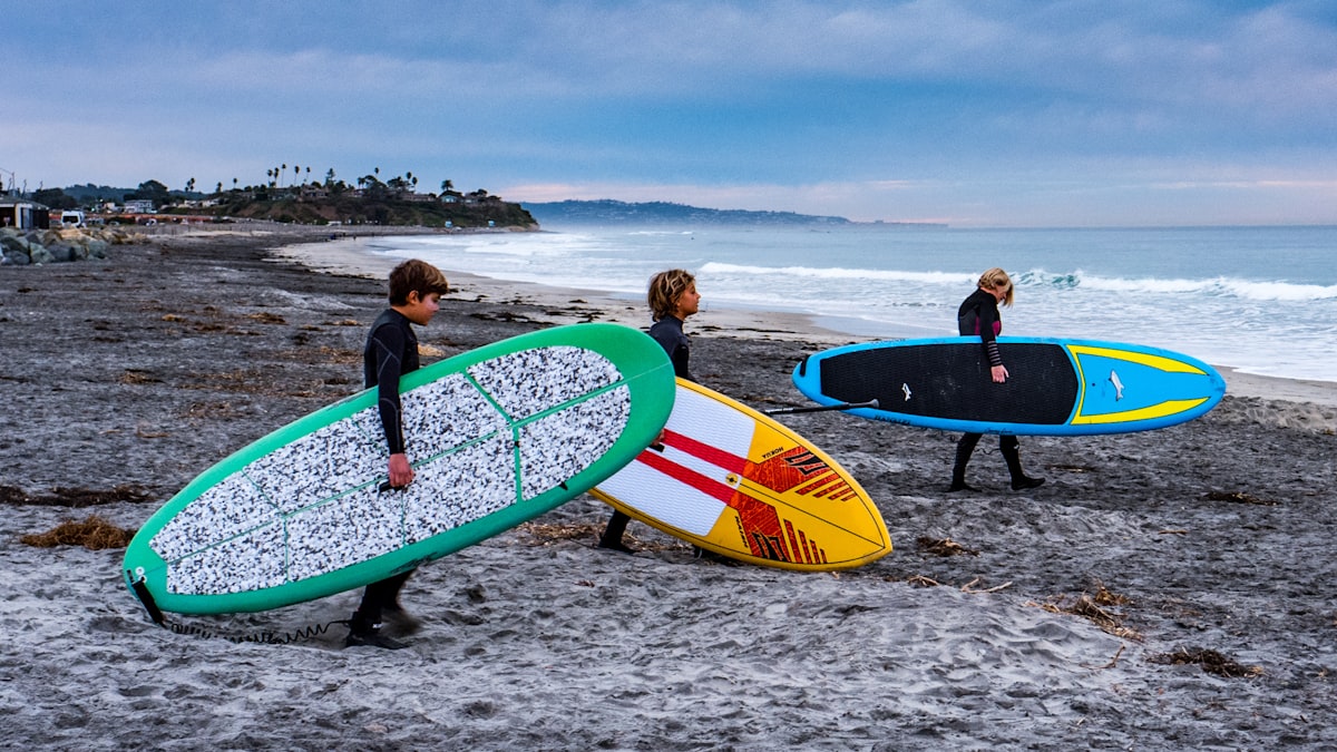 a group of people carrying surfboards on a beach related to Maximizing Storage with Style