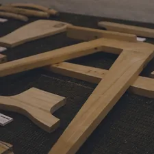 a group of wooden pieces related to Sustainable Sleep: Unleashing the Beauty of Wooden Bed Frames