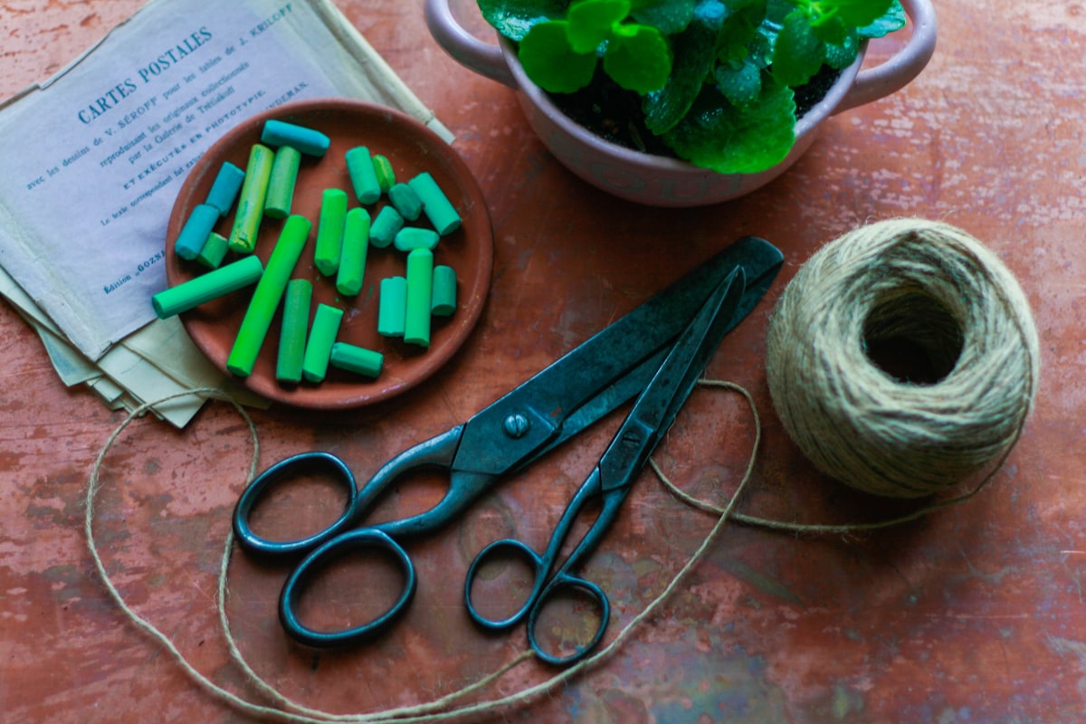 a pair of scissors, a spool of thread, and a spool of related to How to Make a Chiminea