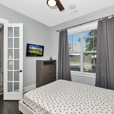 a photo of a bedroom related to Grey Bed Valance: Add Sophisticated Style to Your Bedroom