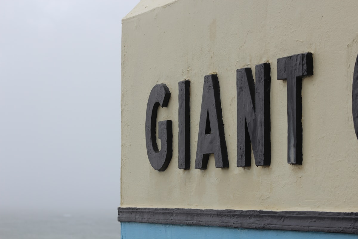 a sign on the side of a building that says giant related to Ultimate Guide to NY Giants Bedding