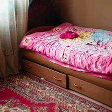 a small bed with a pink blanket on top of it related to Beyond the Basics:  Transforming Kids' Bedrooms with Extraordinary Beds
