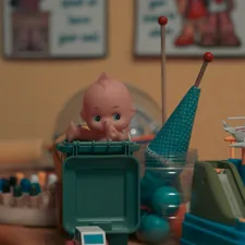 A table topped with toys and a cell phone related to Transform Your Nursery with Babies R Us Elephant Bedding