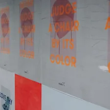 a wall that has some type of advertisement on it related to Add a Pop of Color to Your Windows with Bright Colored Valances