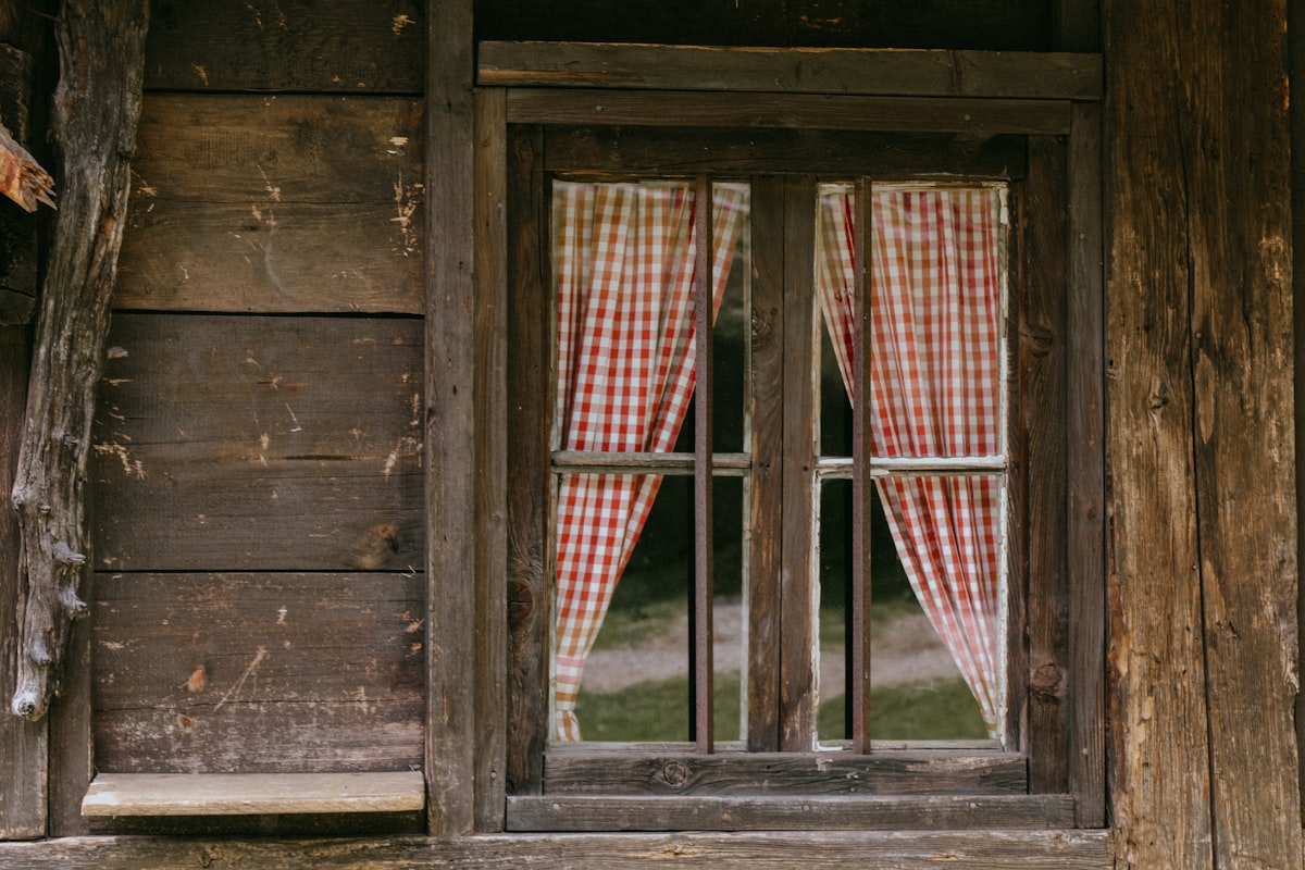 a window with a curtain related to Country-Style Valances & Curtains
