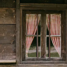 a window with a curtain related to Country-Style Valances & Curtains
