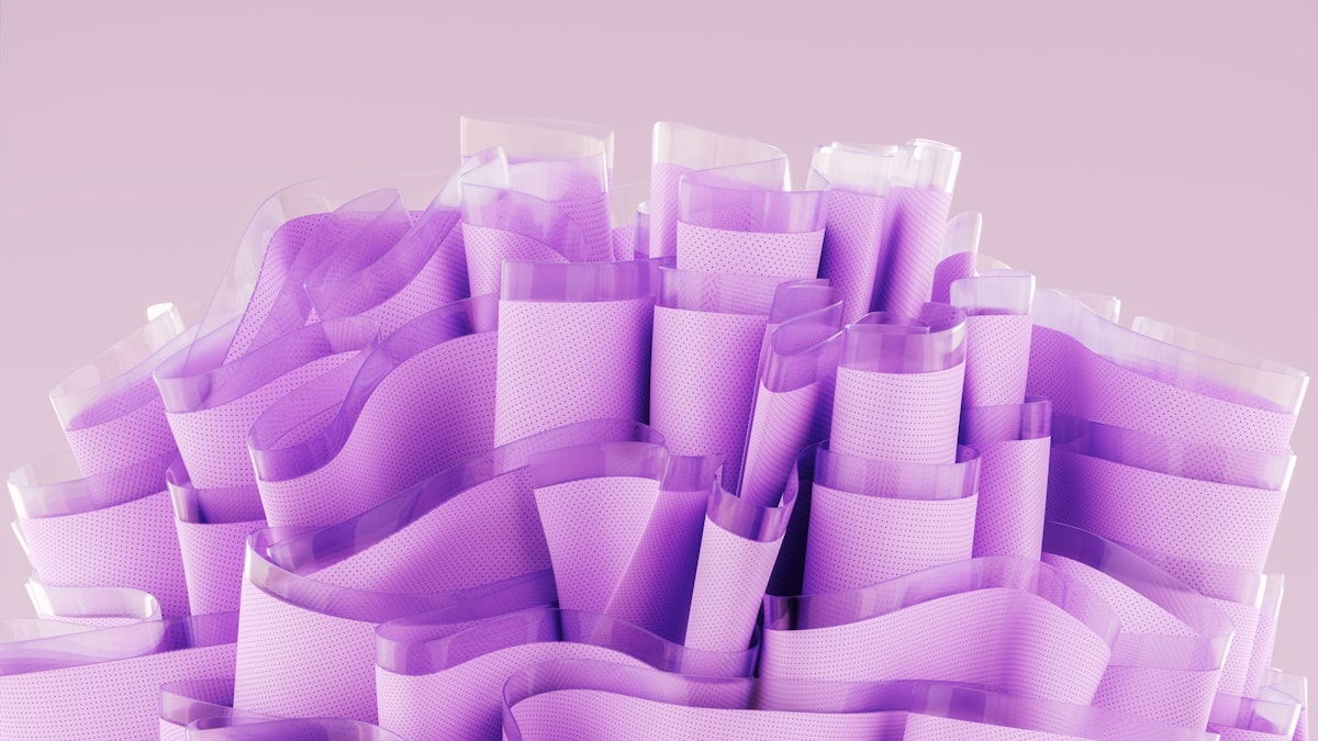"Abstract geometric violet wallpaper". 8k resolution. Made in Blender 3.6.4, Cycles. @alexshuperart related to Transform Your Bedroom with Elegant Purple Ruffle Bedding