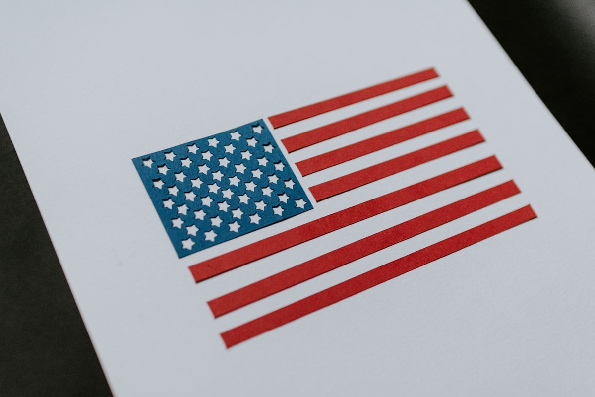 American flag cut out of paper related to Patriotic Bedding: The Best Bedding Made in USA