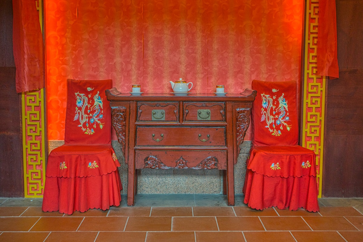 An old style chinese wedding decoration related to Elegance Redefined: Discovering the Charm of Chinese Style Sideboards