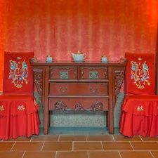 An old style chinese wedding decoration related to Elegance Redefined: Discovering the Charm of Chinese Style Sideboards