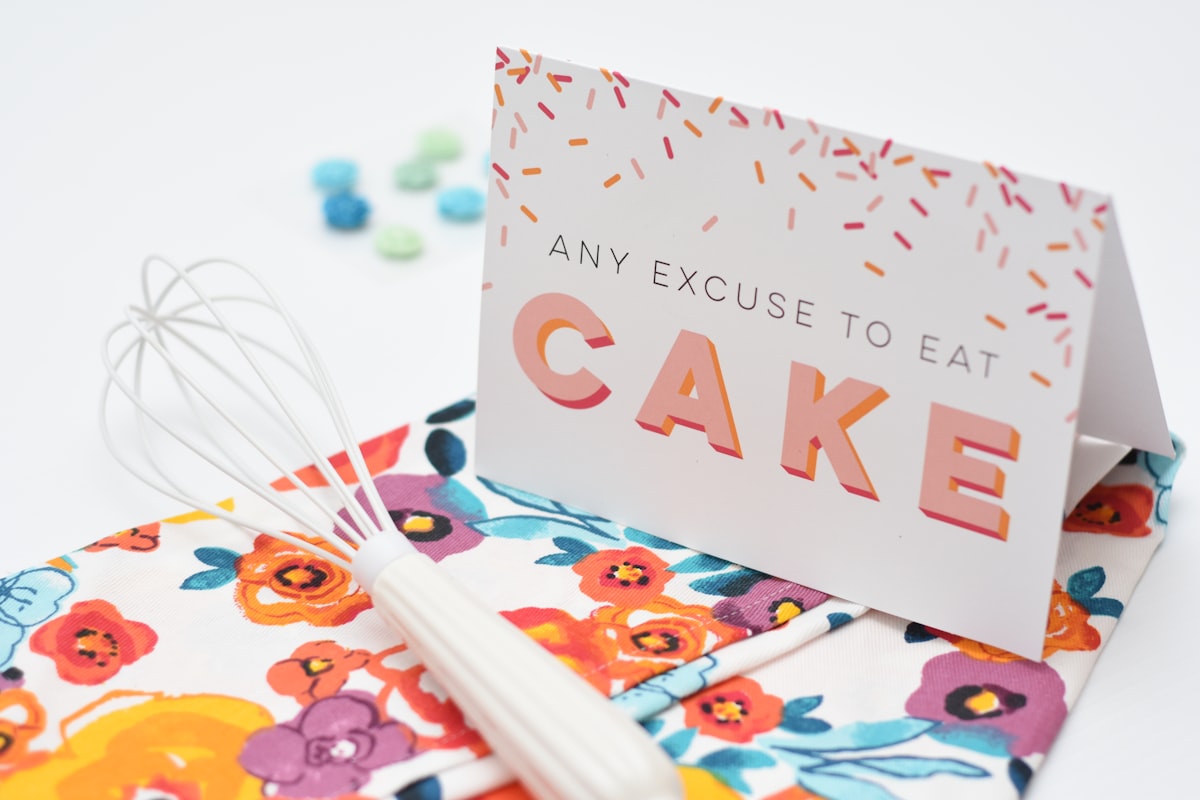 any excuse to eat cake card related to DIY Valances: Easy to Make Valances for Your Windows