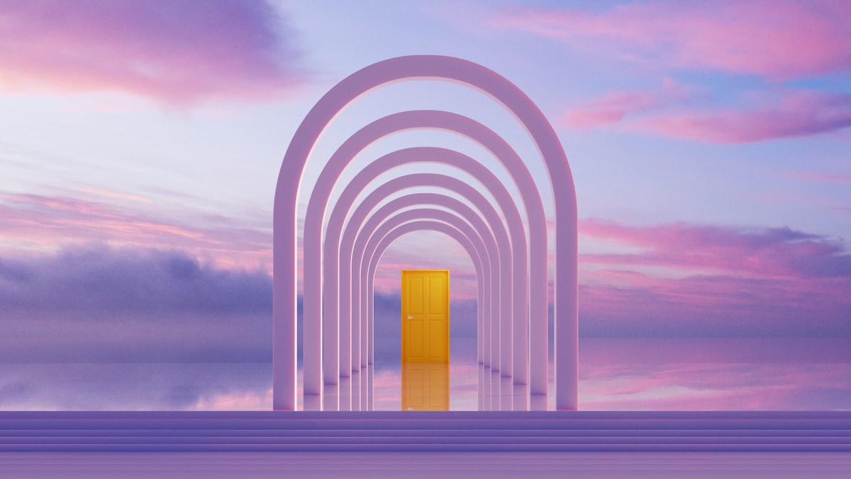 Archway leading to a golden door at sunset related to Dive into Dreamland: Uncovering the World of Tempur-Pedic Beds