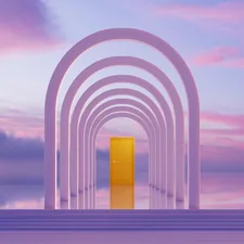 Archway leading to a golden door at sunset related to Dive into Dreamland: Uncovering the World of Tempur-Pedic Beds