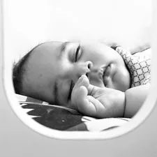 Asleep baby in bed like airplane , cute baby sleeping baby hand up white baby black and white baby photo related to Trunkful of Dreams: Unique Baby Elephant Crib Bedding