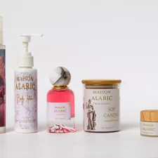 Assortment of maison alaric beauty products on a white background related to Exploring the Best of Bed Bath and Beyond in Coral Springs