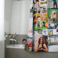 Bath taking will be more fun with curtain with your photos. Order on daki.market related to Finding the Perfect Match: Shower Curtain and Valance Combos