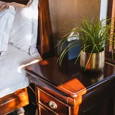 Bedside with side pedestal. related to The Perfect Sleeping Nook: Bunk Bed Night Stand Essentials