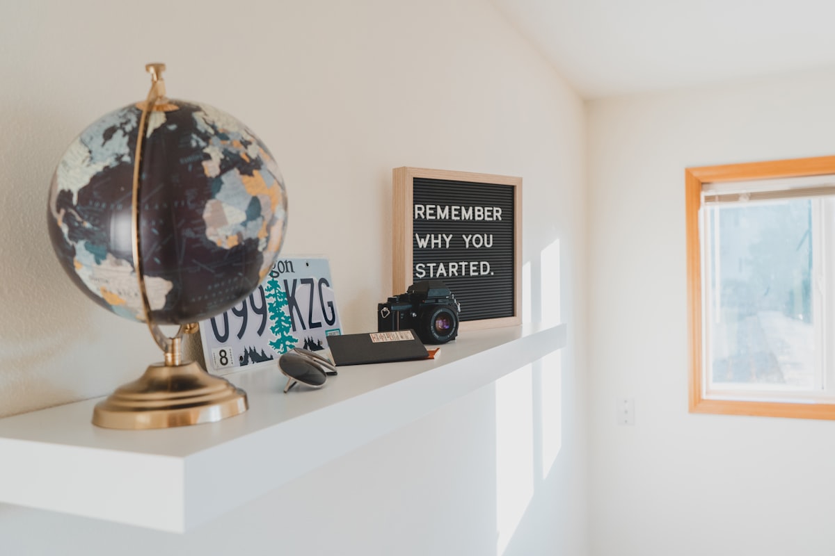 black and brown desk globe related to Elevate Your Space with Swag Curtains and Valances