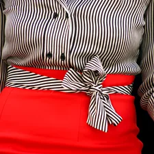 black and white striped shirt related to Striped Valances: Adding Personality to Your Kitchen