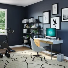 black flat screen computer monitor on brown wooden desk related to Transform Your Space with a Granite Top Sideboard