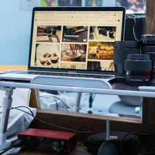 black flat screen computer monitor on white desk related to Elevate Your Sleeping Experience with Computer Tables for Bed