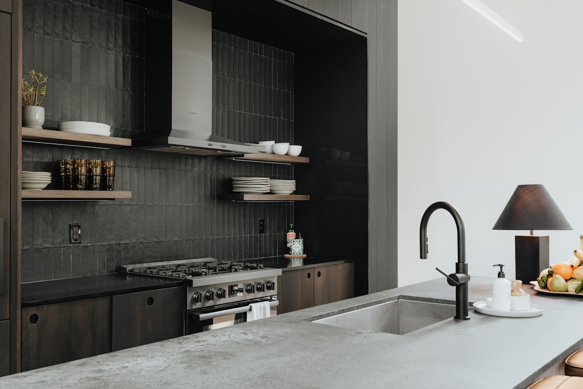Black Kitchen 2/3 (IG: @clay.banks) related to 10 Decorating Ideas to Elevate Your Kitchen with Curtains and Valance