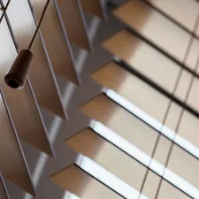 blinds, wooden blinds, venetian blinds, close up, close up, bokeh, macro, blur, blurred background, close focus, household items,  related to Wood Window Valance: Elevate Your Window Style
