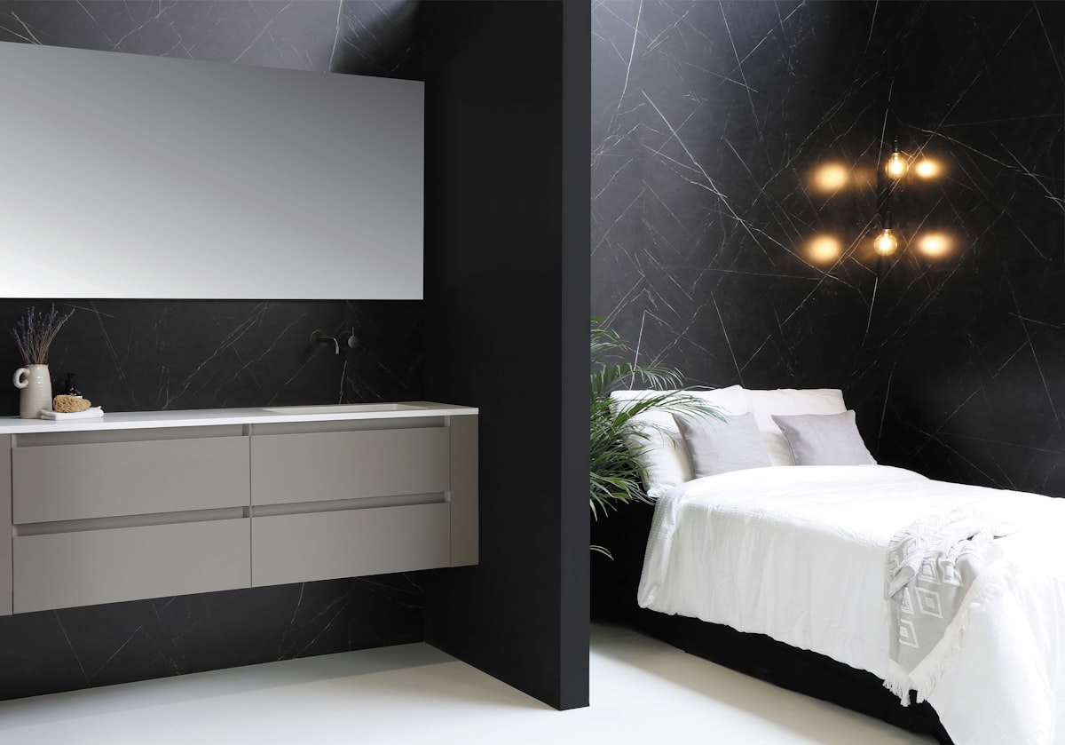 Bliss Elements - cargo enkel mat wit 160 cm - onderkast mat taupe 2x 70 cm related to Valances for Bathrooms
