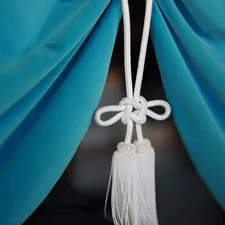 blue garment related to Teal Valance Curtains