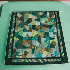 blue green and white textile related to The Future of Quilting: Modern Quilts and Coverlets