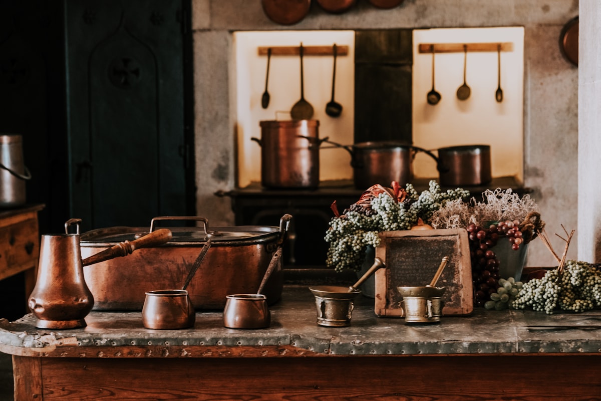 brass-colored containers related to Rustic Kitchen Valances
