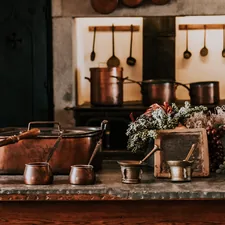 brass-colored containers related to Rustic Kitchen Valances