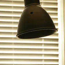 brown lamp related to Elevate Your Window with a Light Blue Valance
