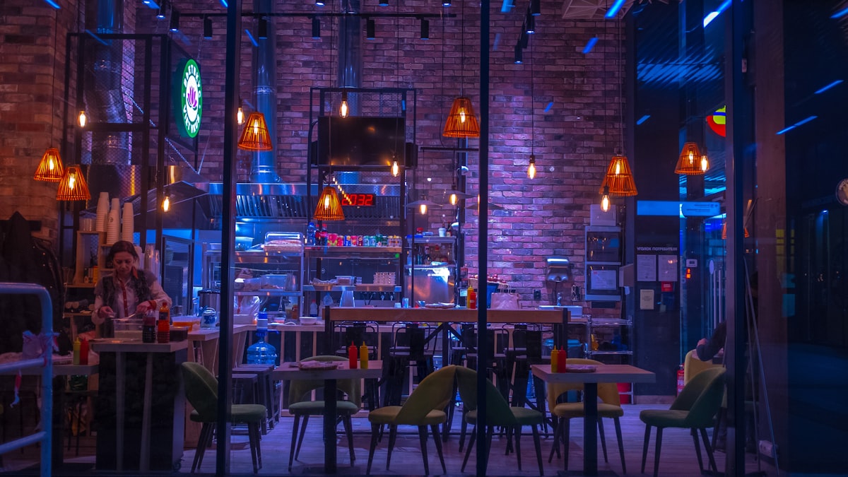 brown wood-top tabe related to Elevate Your Cafe's Ambiance with Stylish Valance Curtains