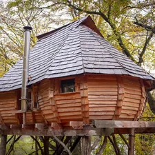 brown wooden house near trees during daytime related to Explore the Best Treehouse Beds for Sale: A Dreamy Retreat for Kids