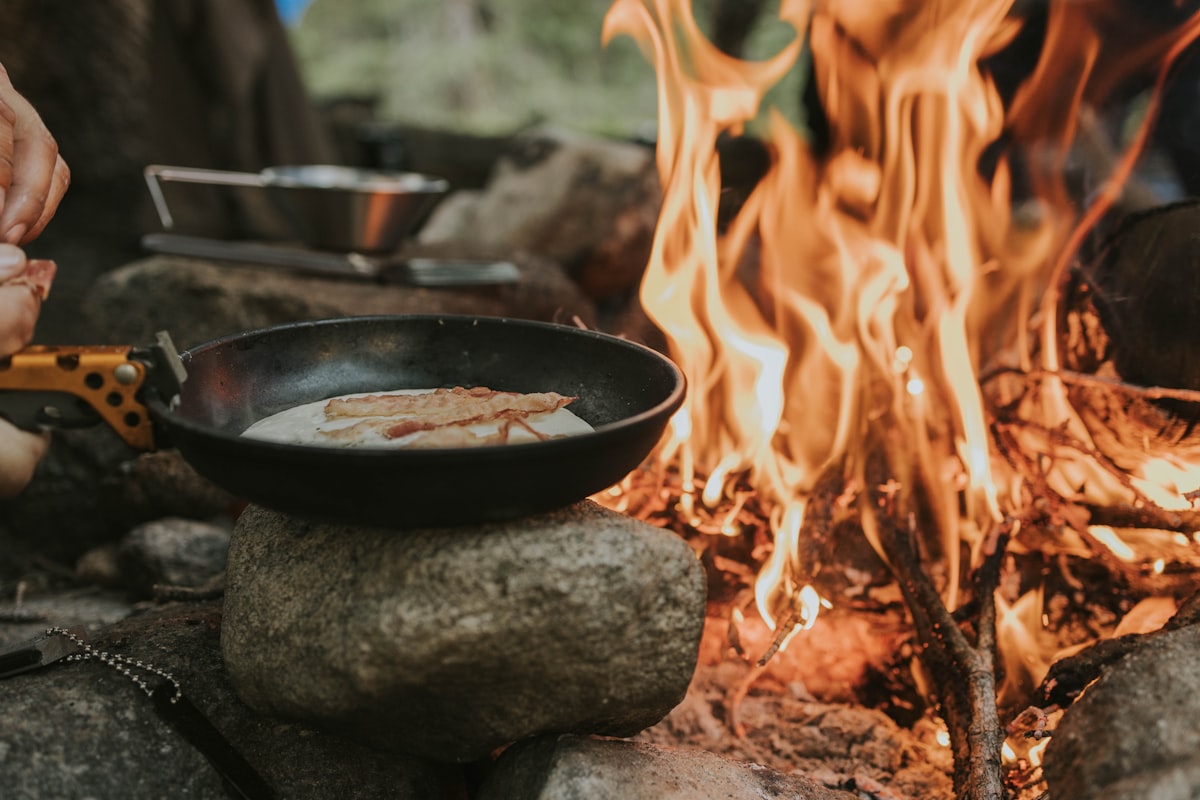 Campfire Pancakes & Bacon related to Elevate Your Outdoor Cooking with the Best Big Green Egg Chimmieas for Sale