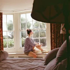 Candid pose shot on Olympus om40 Film related to Valances for Bedroom Windows