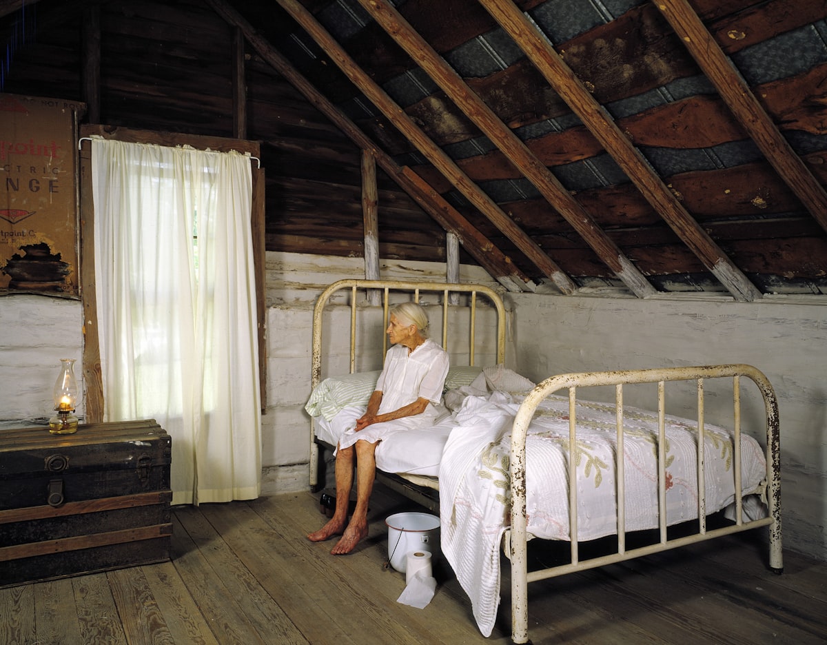 Carol Highsmith’s Aunt Kate on her 90th birthday in the log cabin where her Grandfather and Great Grandfather were born related to Inflating Comfort: A Comprehensive Guide to Bed Bath and Beyond Air Mattresses