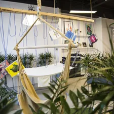 Chill corner @Izhak Agency related to Transform Your Space with a Hammock Bed Indoor: The Ultimate Relaxation Retreat