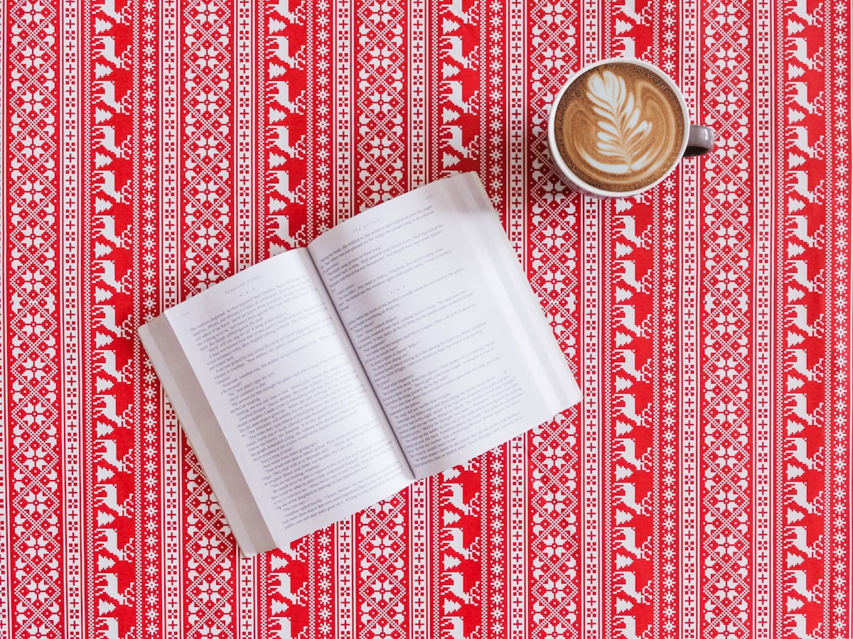 Christmas, A Book an Coffee related to Transform Your Bedroom with Red and White Bedding: Bold Style Meets Cozy Comfort
